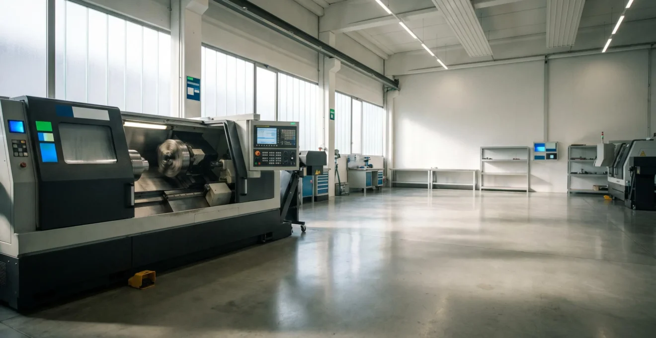 Atelier de fabrication moderne avec machines-outils CNC sous surveillance automatisee en temps reel