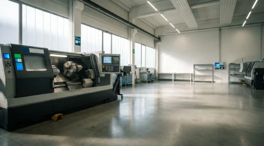 Atelier de fabrication moderne avec machines-outils CNC sous surveillance automatisee en temps reel